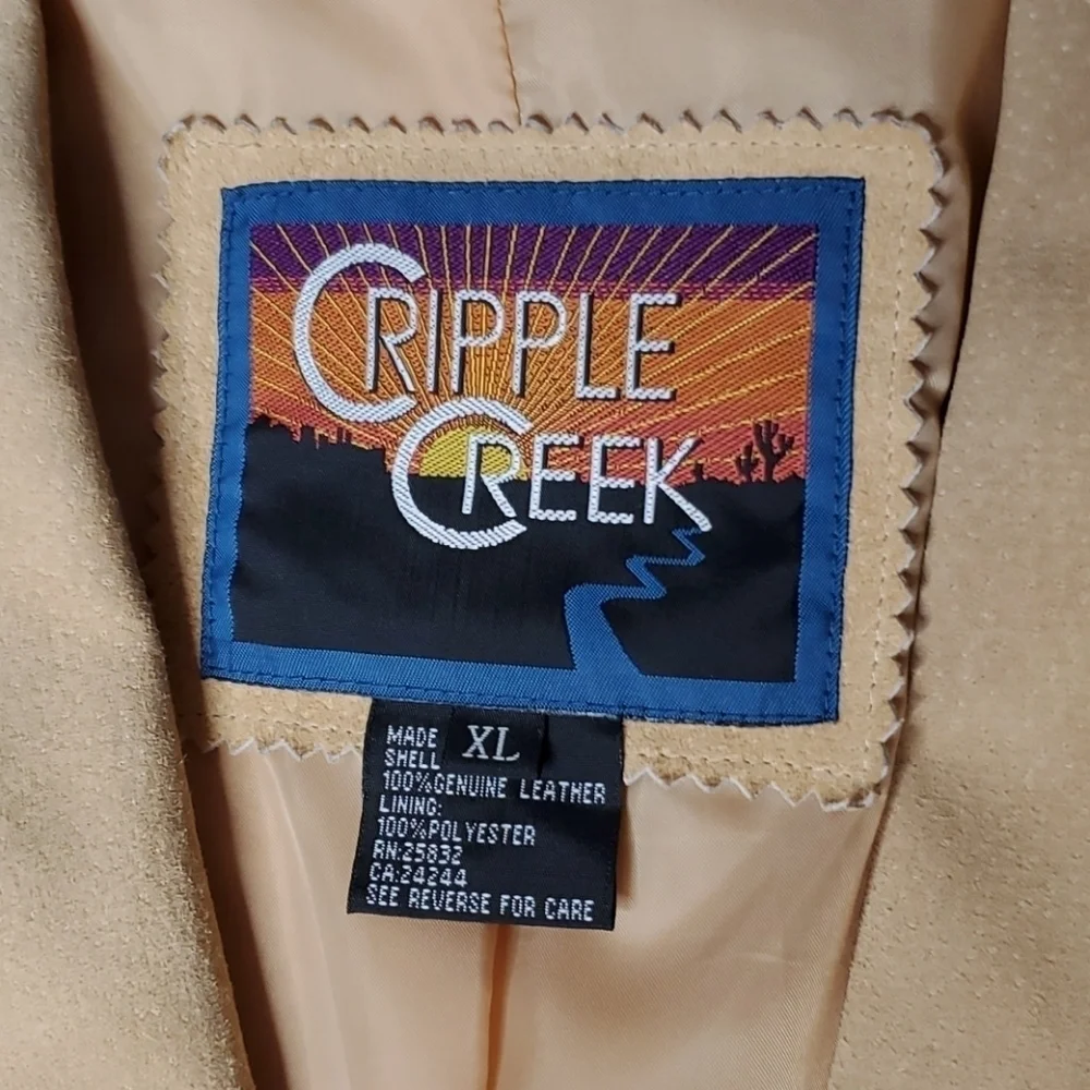 Western Cowgirl Carter Cripple Creek Coastal Cowboy Suede Fringe Jacket XL EUC